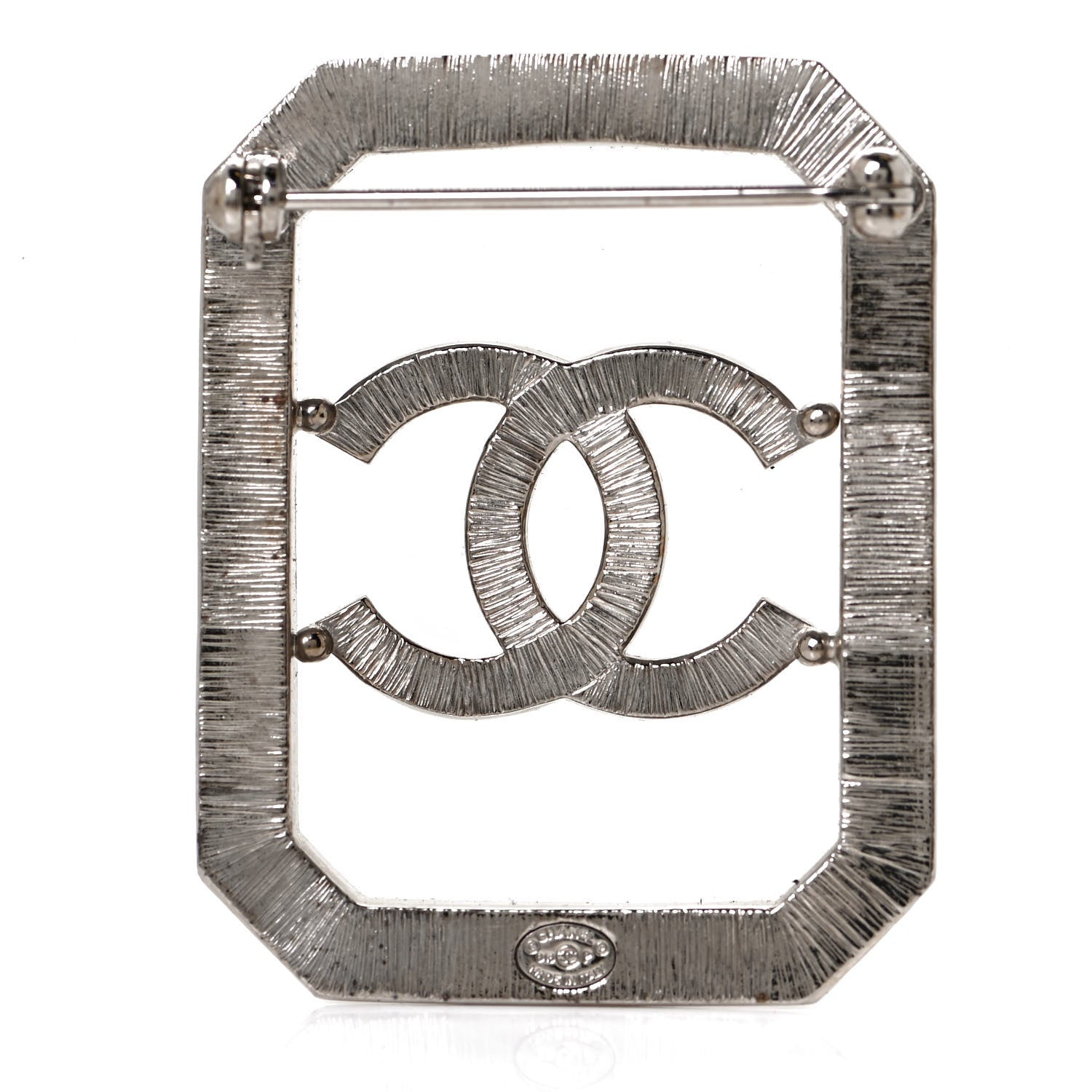 Chanel Crystal CC Brooch Silver 3 of 5