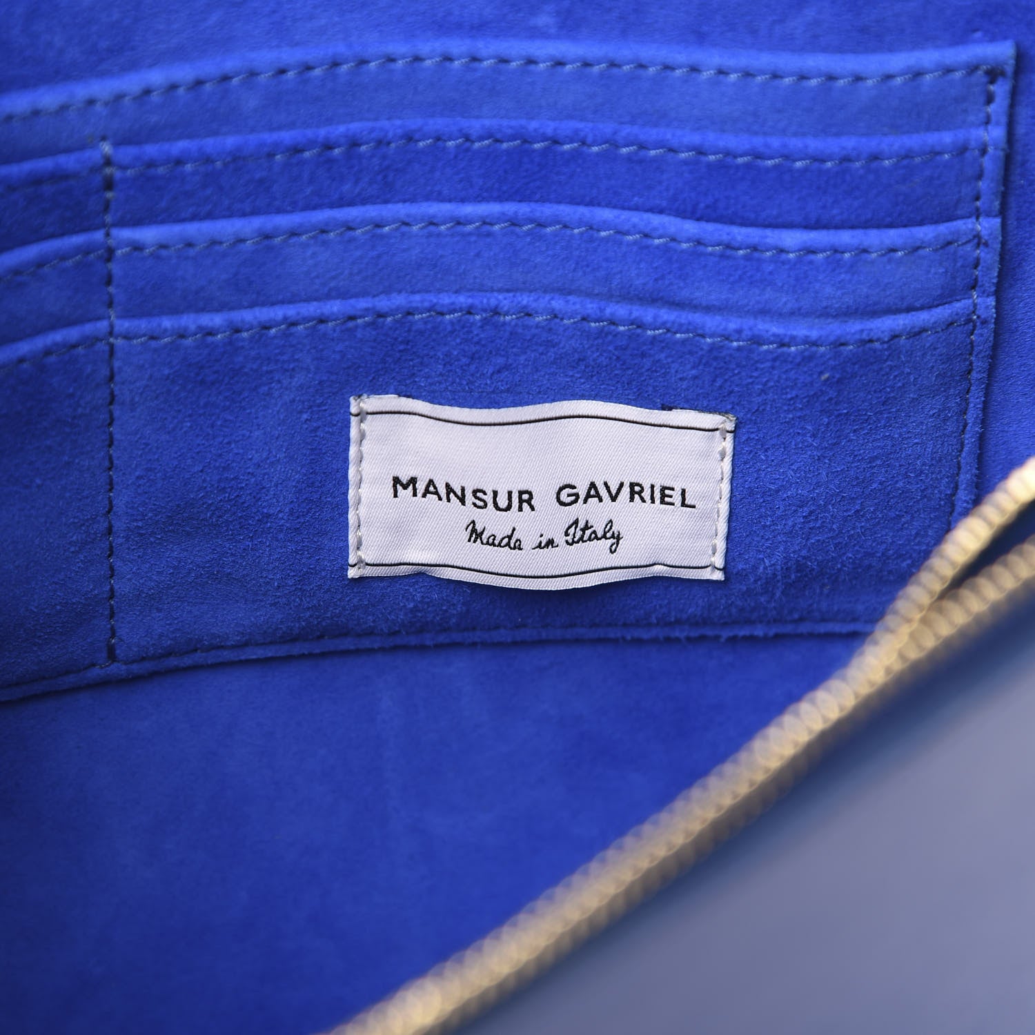 Mansur Gavriel Calfskin Envelope Flat Clutch Blue 6 of 11