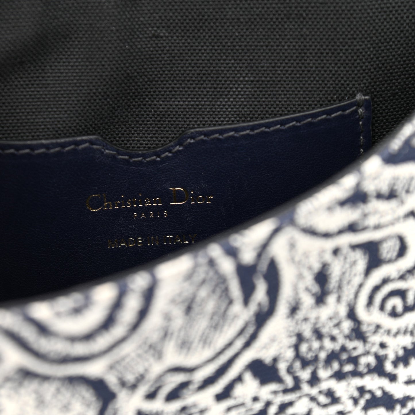 Canvas Toile de Jouy Reverse Embroidered Medium Bobby Flap Blue