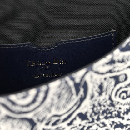 Christian Dior Canvas Toile de Jouy Reverse Embroidered Medium Bobby Flap Blue 6 of 9