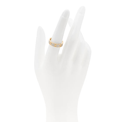 Cartier 18K Yellow Gold Diamond 5mm LOVE Wedding Paved Band Ring 54 7 2 of 5