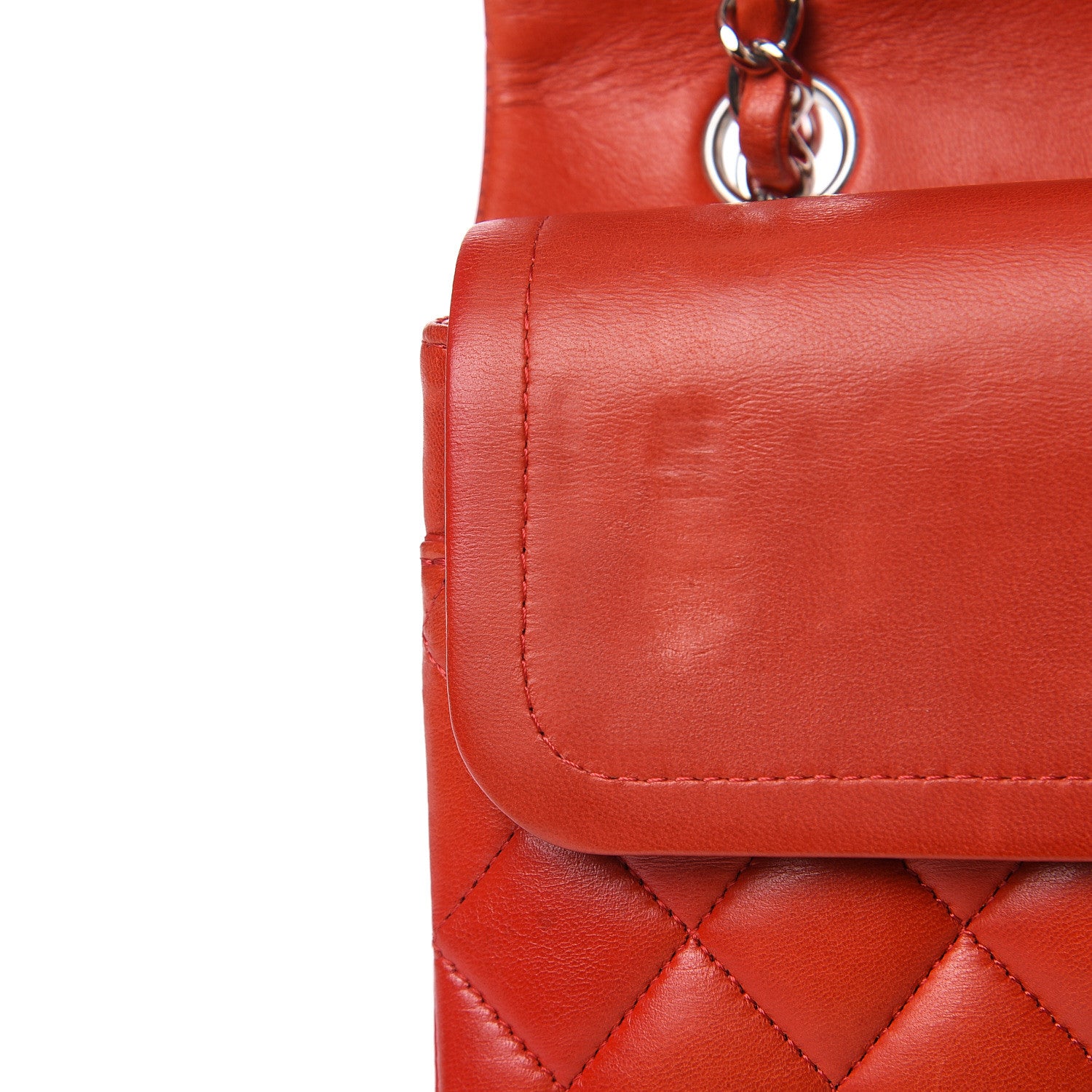 Chanel Lambskin Quilted Medium Double Flap Red 13 of 19