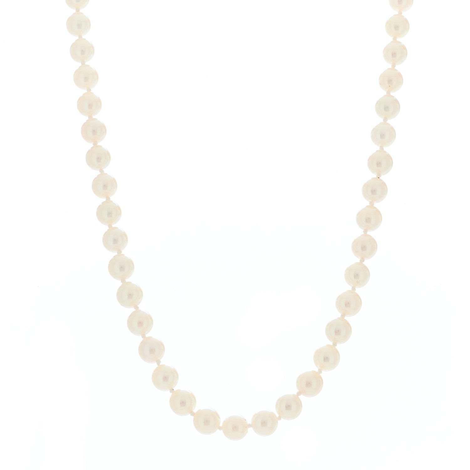 Tiffany 18K Yellow Gold 6-6.5mm Pearl Signature Necklace 1 of 5