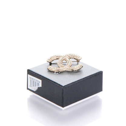 Chanel Crystal CC Brooch Gold 5 of 5