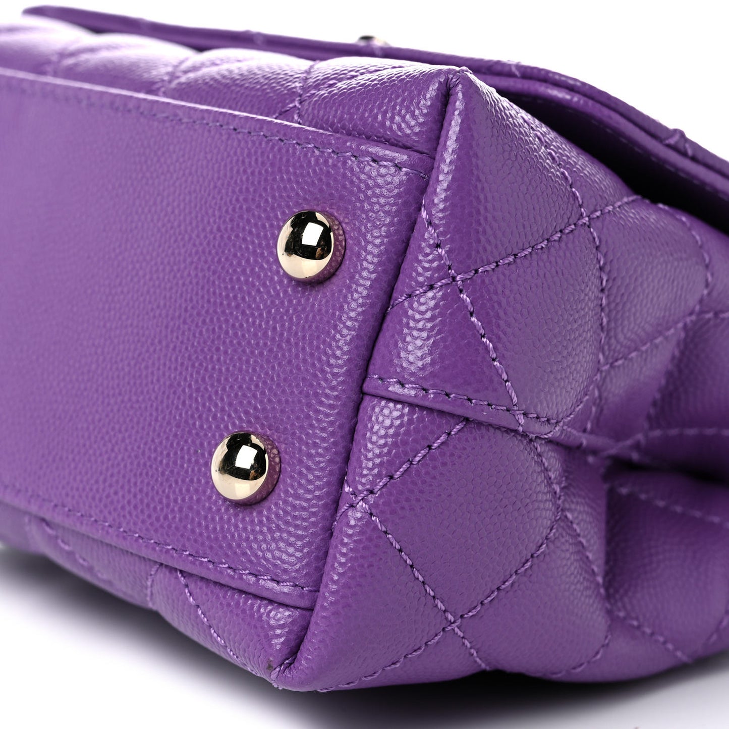 Caviar Quilted Extra Mini Coco Handle Flap Purple