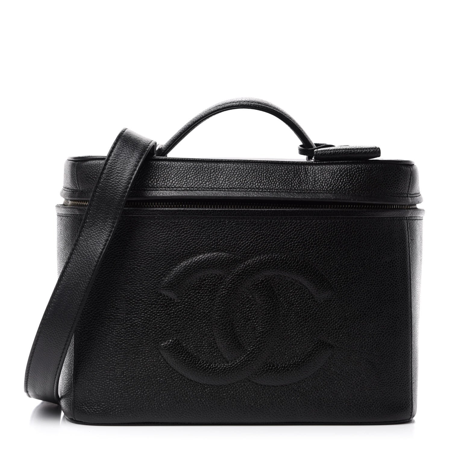 Chanel Caviar CC Vanity Train Case Black 1 of 15