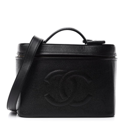 Chanel Caviar CC Vanity Train Case Black 1 of 15