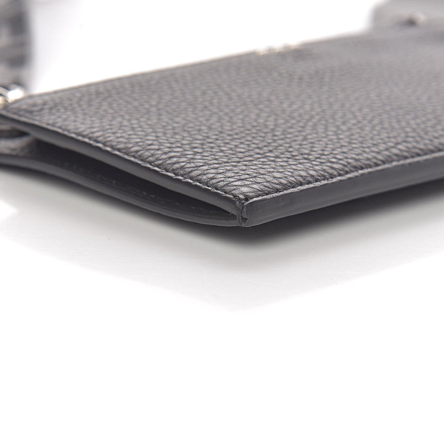 Cuoio Romano Glazed Fabric FF 1974 Wallet on Strap Black