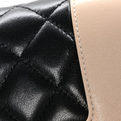 Chanel Sheepskin Quilted Medium Vintage Mademoiselle Flap Beige Black 11 of 12