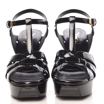 Saint Laurent Patent Tribute 75 Platform Sandals 37 Black 2 of 9