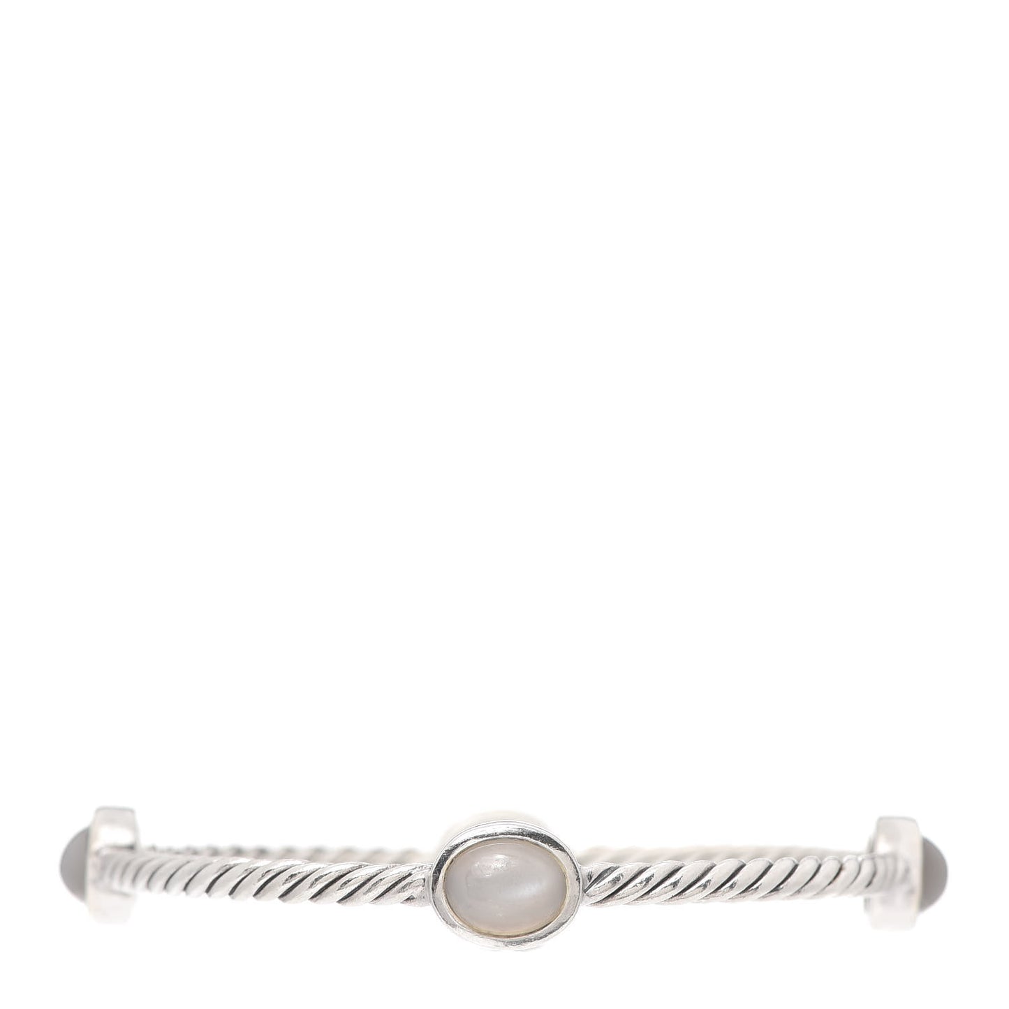 Sterling Silver Moonstone 3mm 4 Station Bangle Bracelet