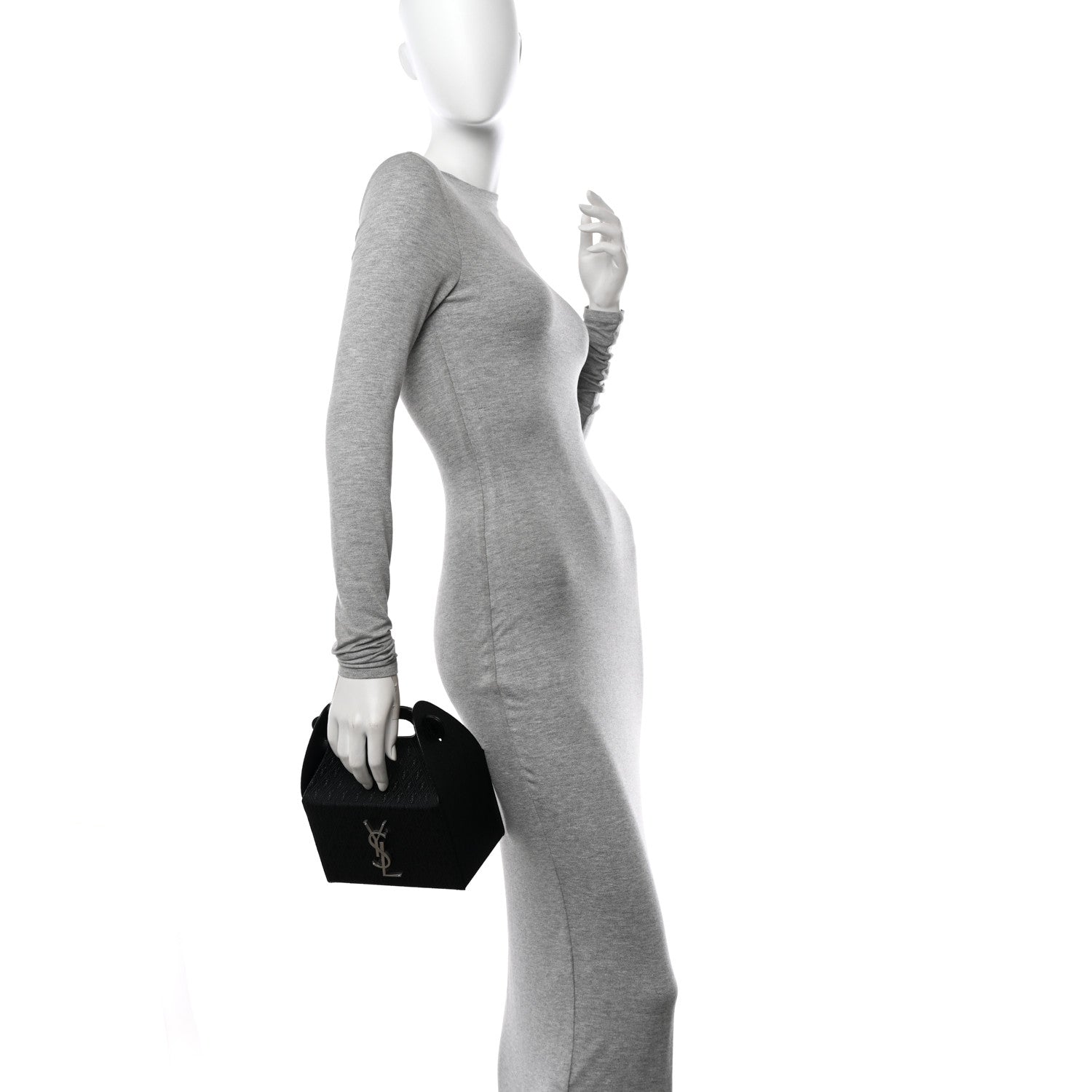 Saint Laurent Calfskin Monogram Take Away Box Black 2 of 12