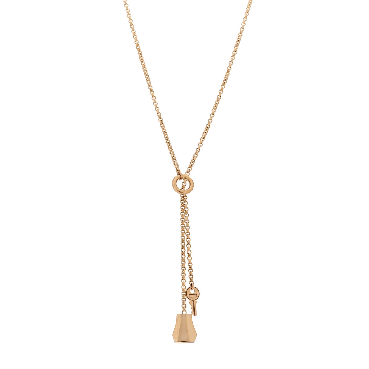 Hermes 18K Rose Gold Kelly Clochette Necklace 1 of 7