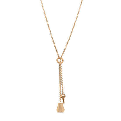 Hermes 18K Rose Gold Kelly Clochette Necklace 1 of 7