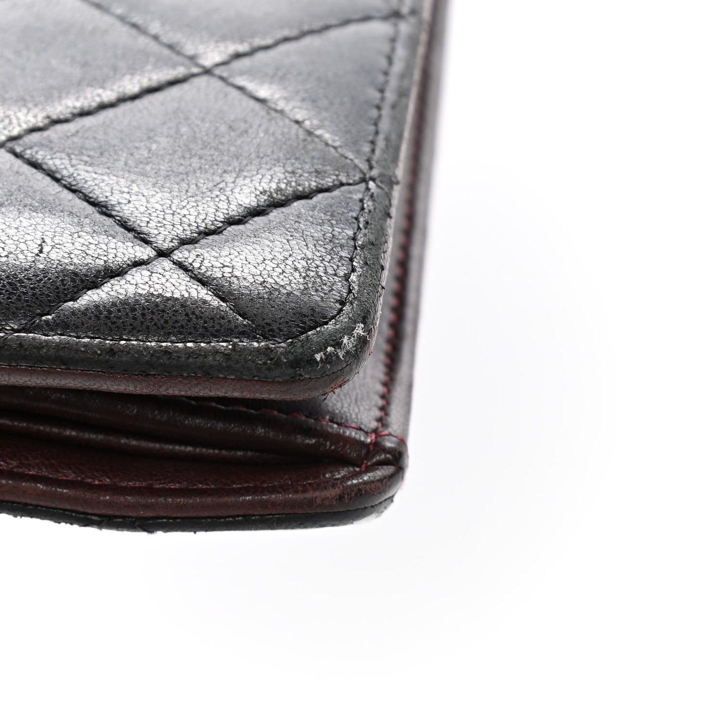 Lambskin Quilted Yen Wallet Black