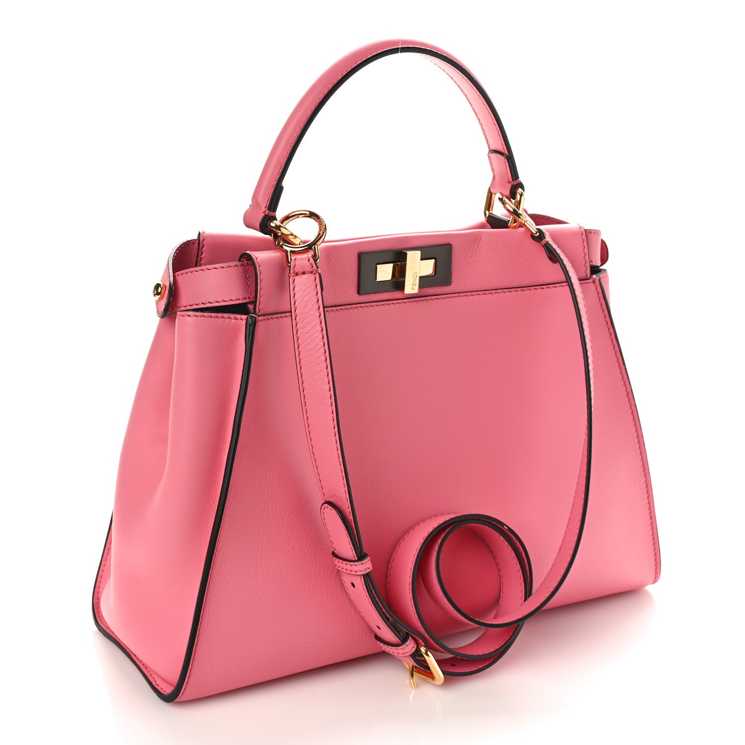 Fendi Vitello Seta Medium Peekaboo Iconic Satchel Pink 2 of 10