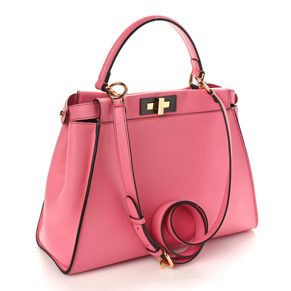 Fendi Vitello Seta Medium Peekaboo Iconic Satchel Pink 2 of 10