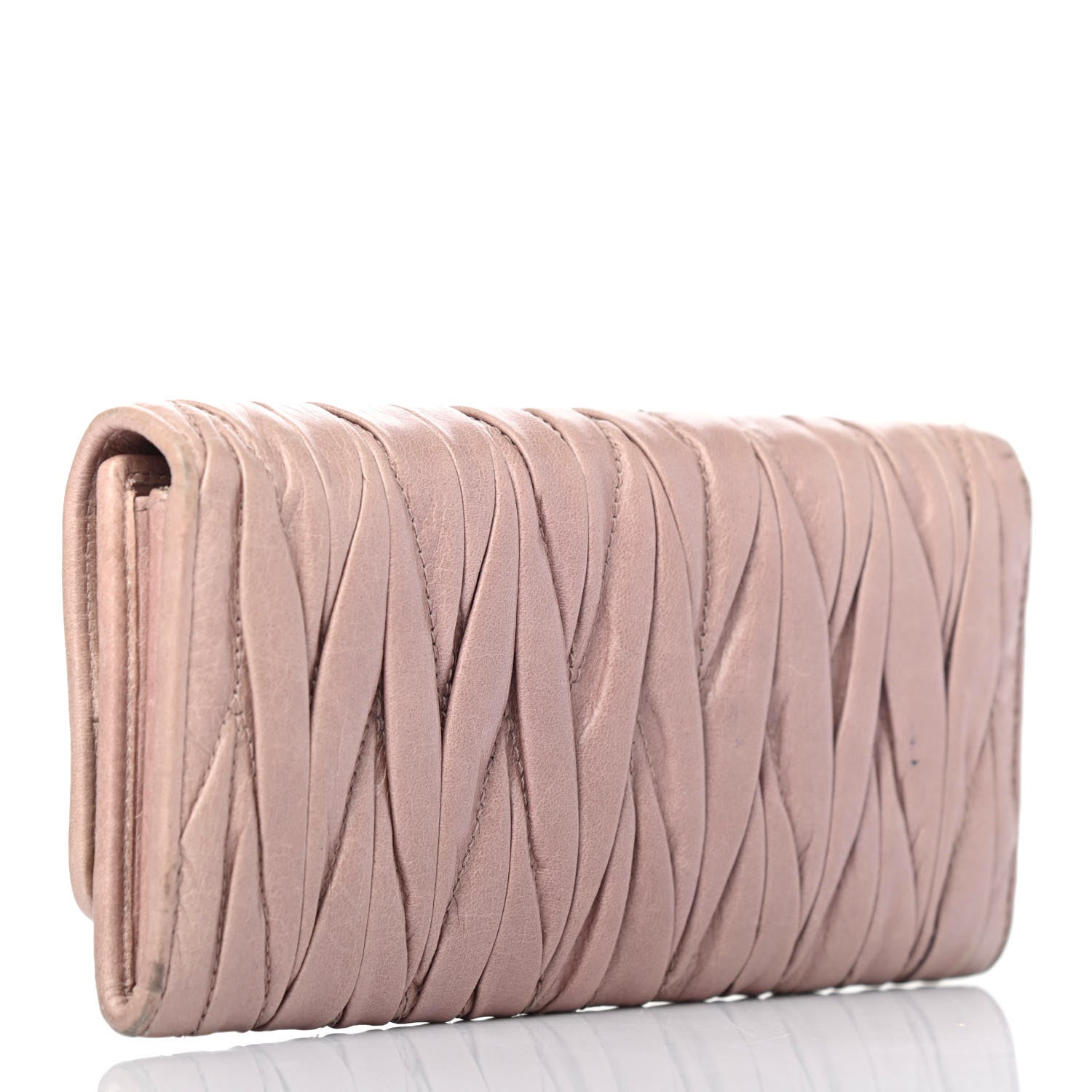 Miu Miu Nappa Matelasse Flap Wallet Cammeo 2 of 4