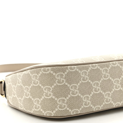 Gucci GG Supreme Monogram Textured Dollar Calfskin Small Ophidia Hobo Beige Mystic White Oatmeal 10 of 14