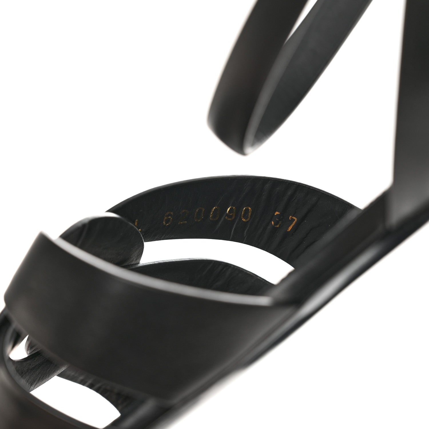 Saint Laurent Calfskin Tribute 05 Ankle Strap Flat Sandals 37 Black 7 of 9