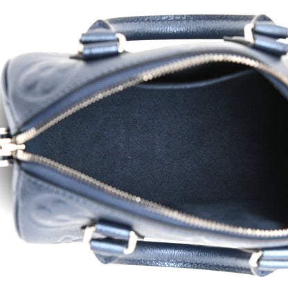 Louis Vuitton Metallic Empreinte Monogram Giant Speedy Bandouliere 20 Navy Nacre 5 of 12