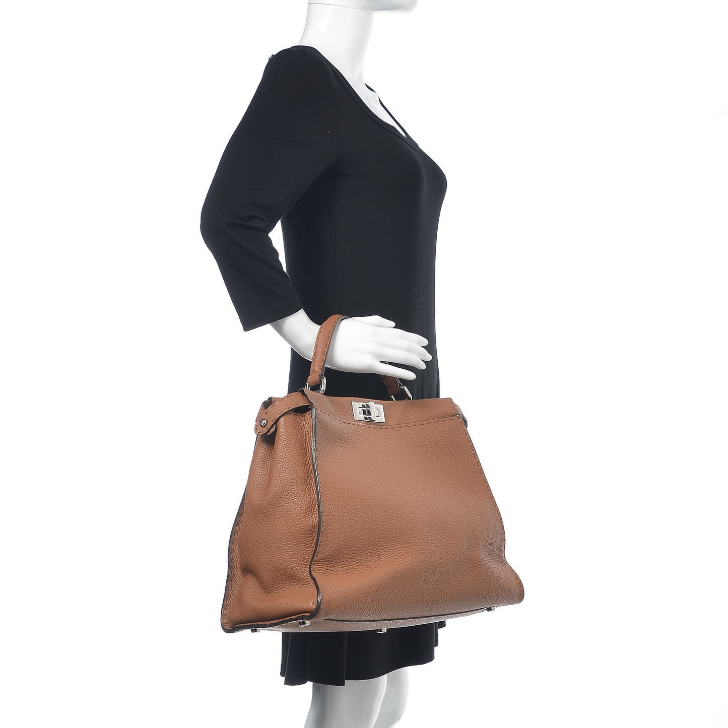 Cuoio Romano Selleria Bi-Color Large Peekaboo Iconic Satchel Mou Deserto