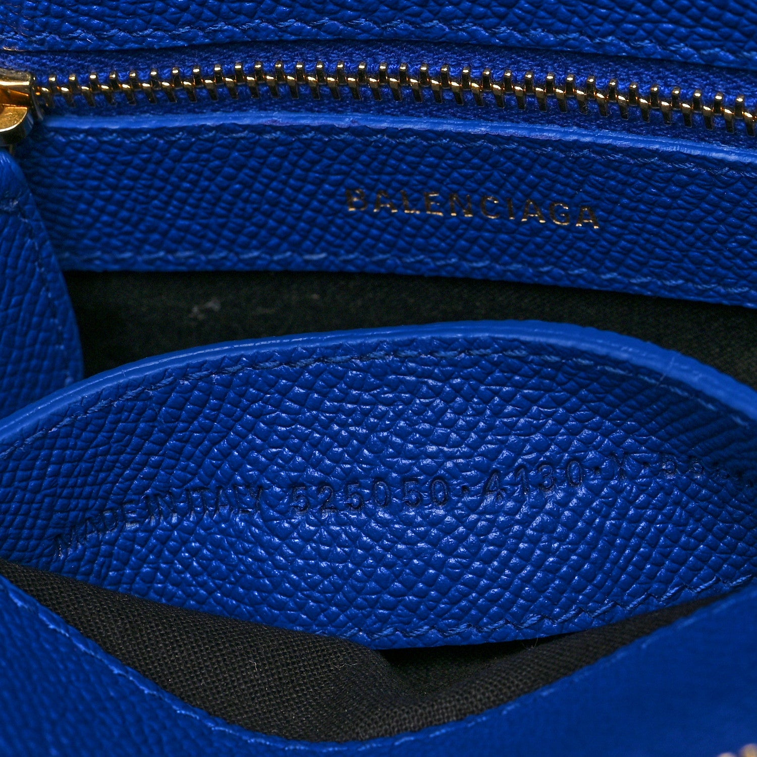 Balenciaga Signature Grained Calfskin Logo XXS Ville Top Handle Bag Bleu Roi White 7 of 10