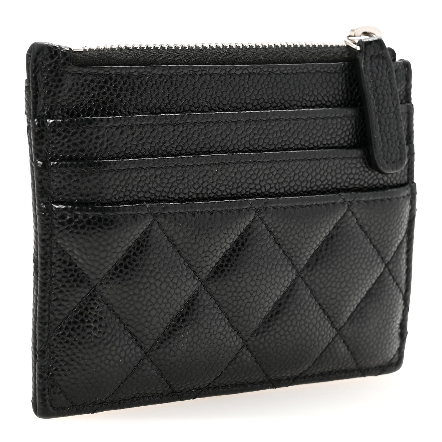 Chanel Caviar Quilted CC Zip Card Holder Black 1778391 – FASHIONPHILE