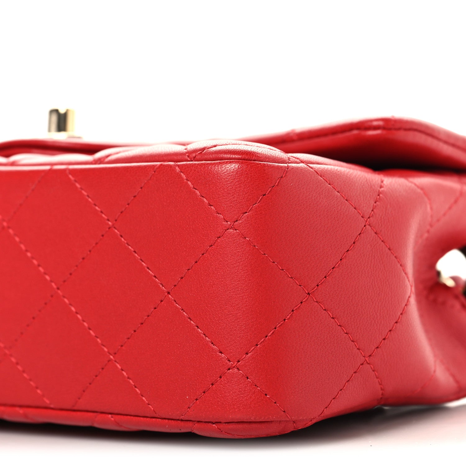 Chanel Lambskin Quilted Mini Rectangular Flap Red 10 of 10