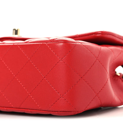 Chanel Lambskin Quilted Mini Rectangular Flap Red 10 of 10