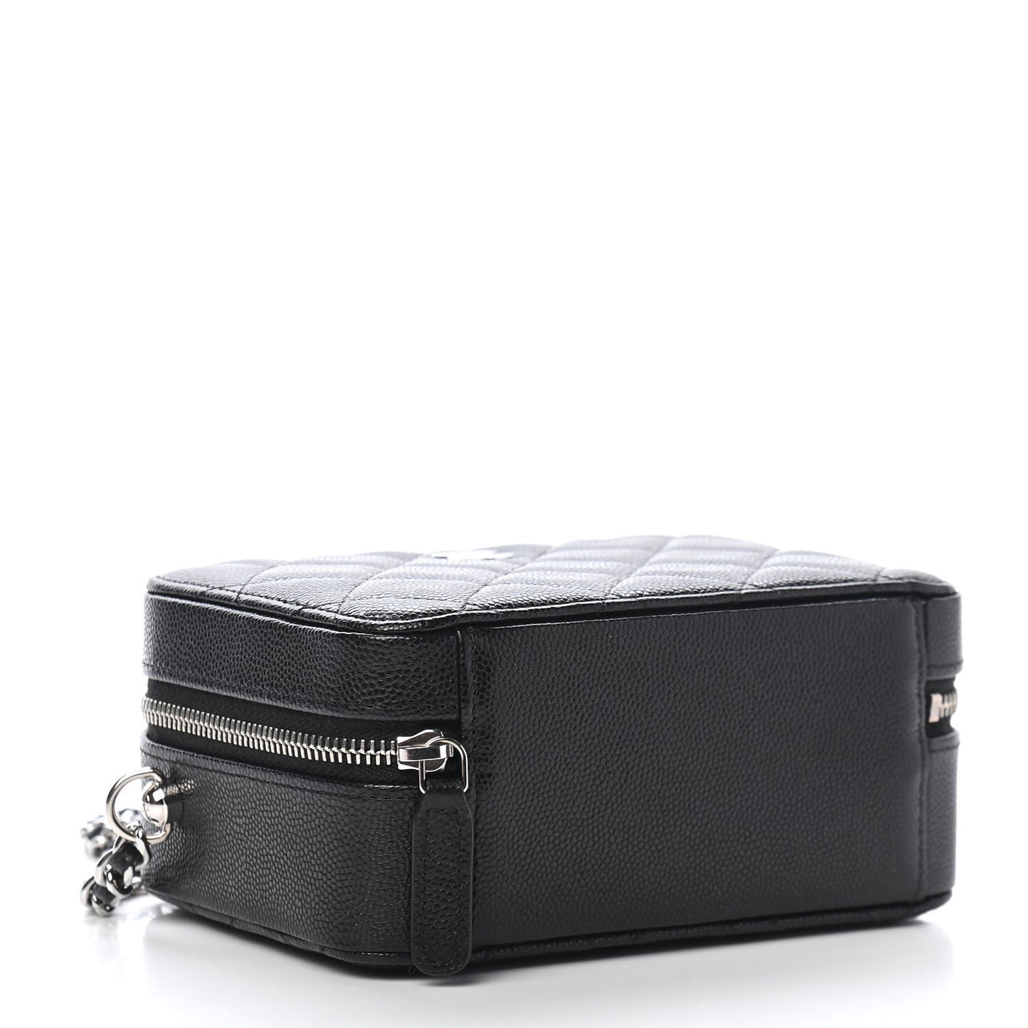 Caviar Quilted CC Vanity Case With Chain Black