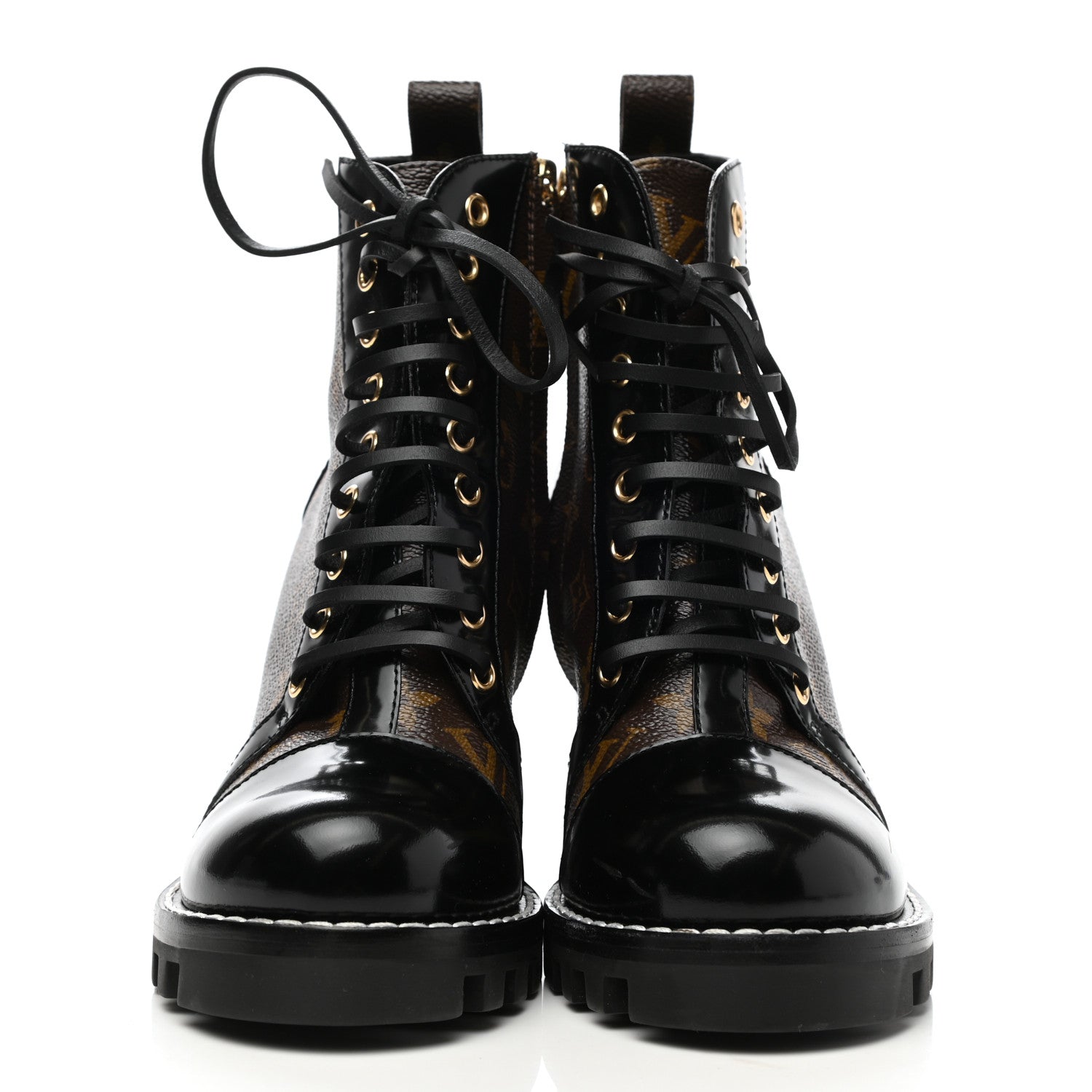 Louis Vuitton Patent Calfskin Monogram Star Trail Ankle Boots 38.5 Black 2 of 9