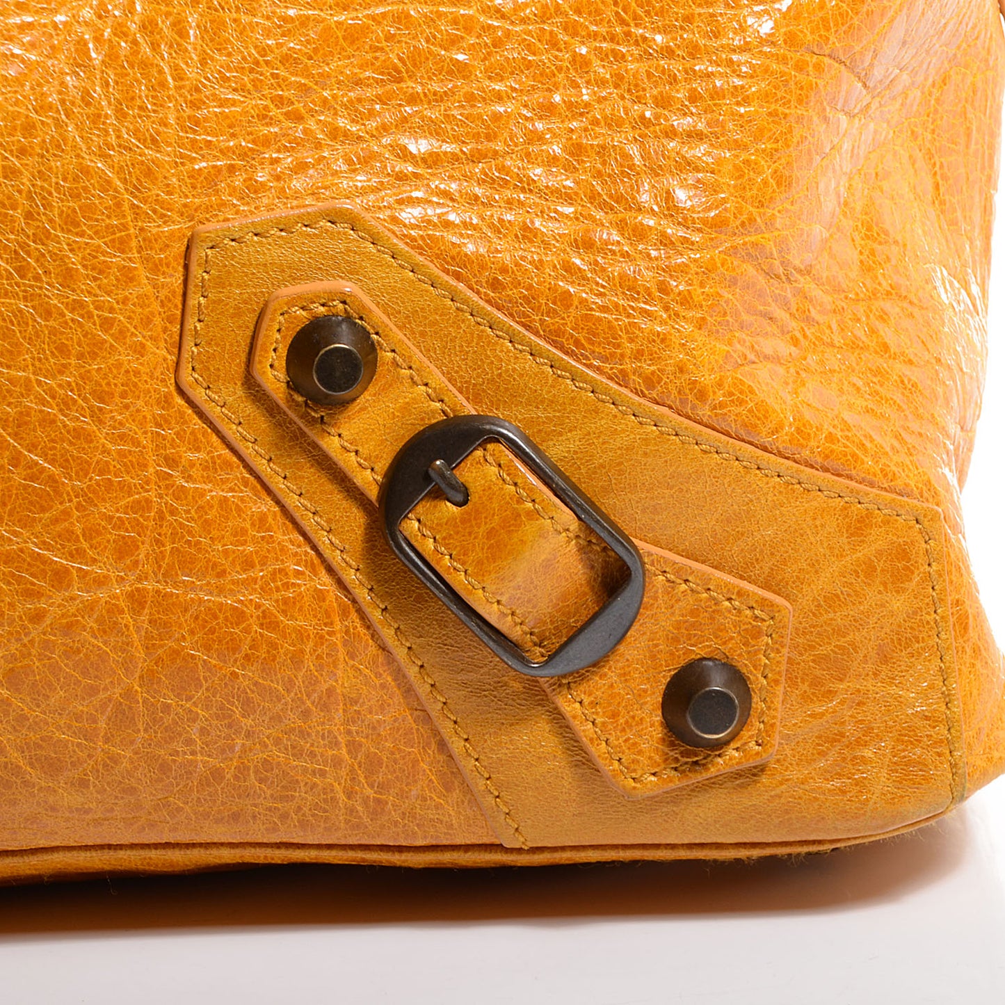 Chevre Classic Hardware Step Bag Marigold