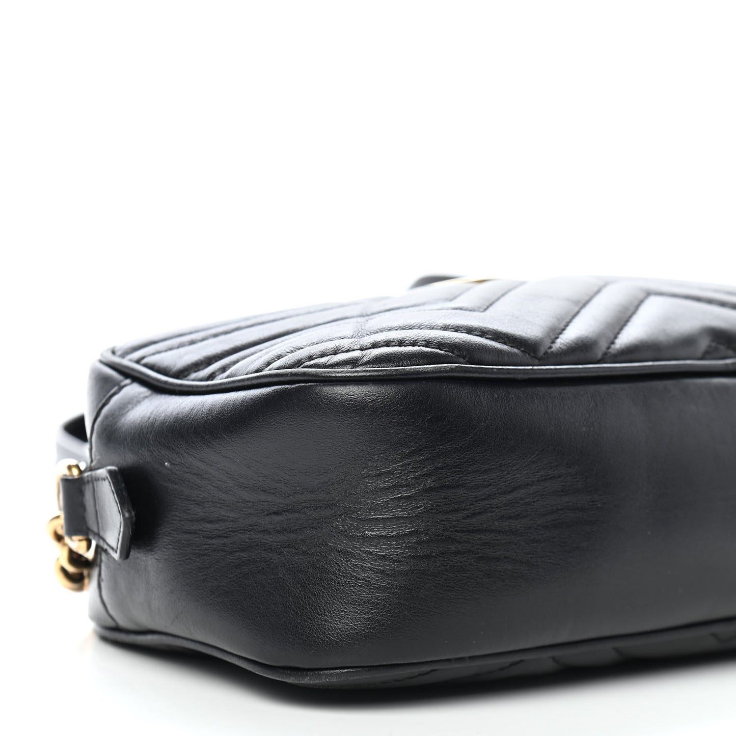 Calfskin Matelasse Small GG Marmont Chain Shoulder Bag Black