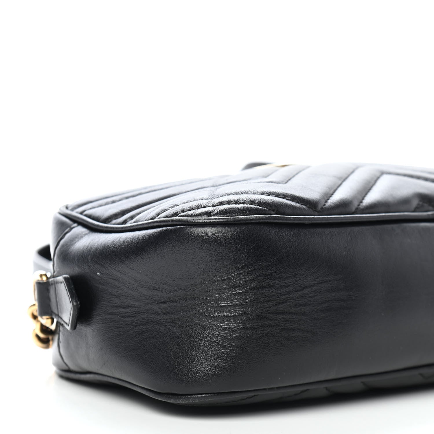 Gucci Calfskin Matelasse Small GG Marmont Chain Shoulder Bag Black 8 of 9