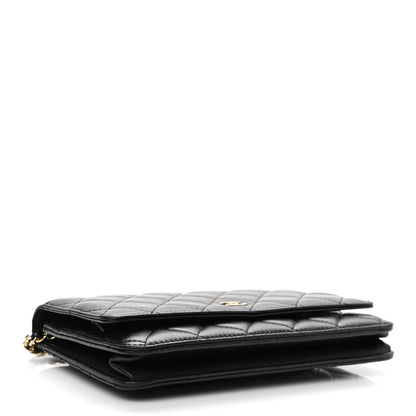Chanel Lambskin Quilted Wallet On Chain WOC Black 4 of 13