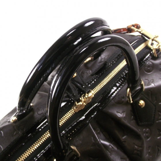Cuir Patent Embossed Monogram Stephen Bag Grey