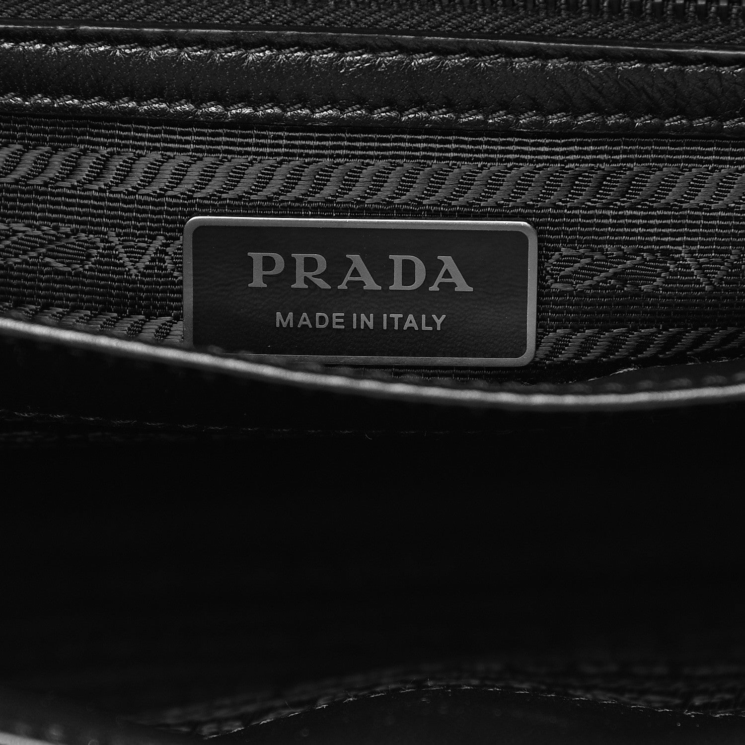 Prada Nappa Triangle Stitched Large Spectrum Bag Black 5 of 13