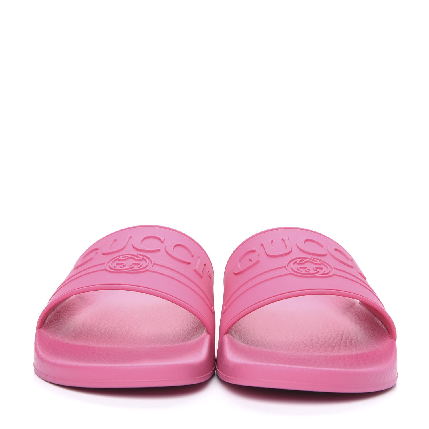 Gucci Rubber Logo Stamped Mens Slide Sandals 10 Fuchsia 2 of 8