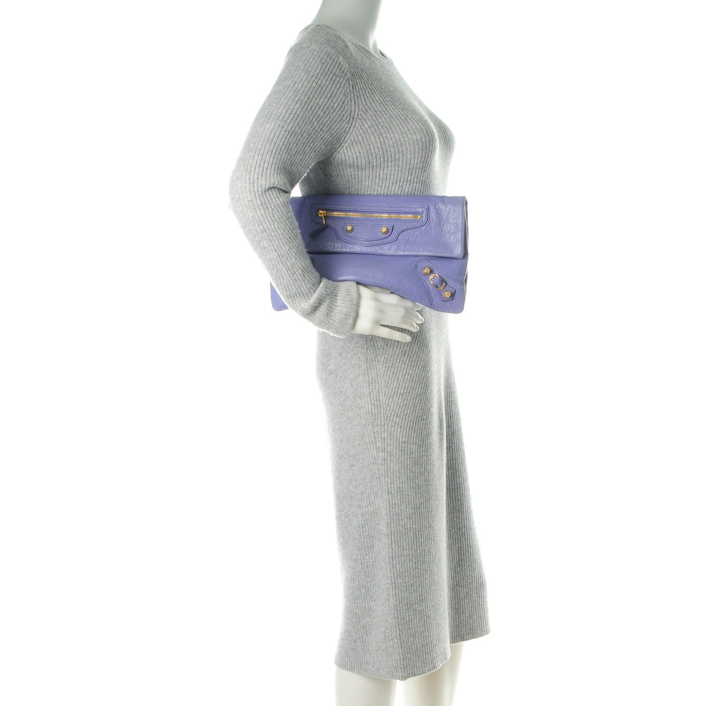 Agneau Giant 12 Gold Hardware Envelope Clutch Mauve