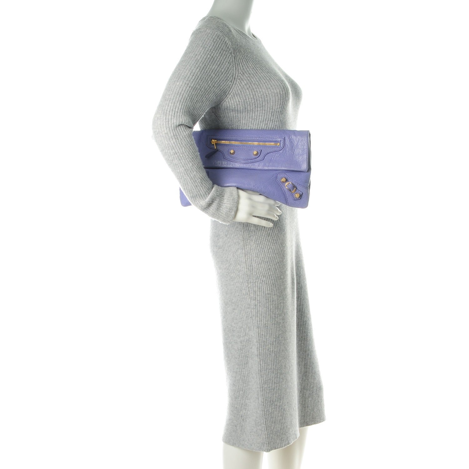 Balenciaga Agneau Giant 12 Gold Hardware Envelope Clutch Mauve 2 of 7