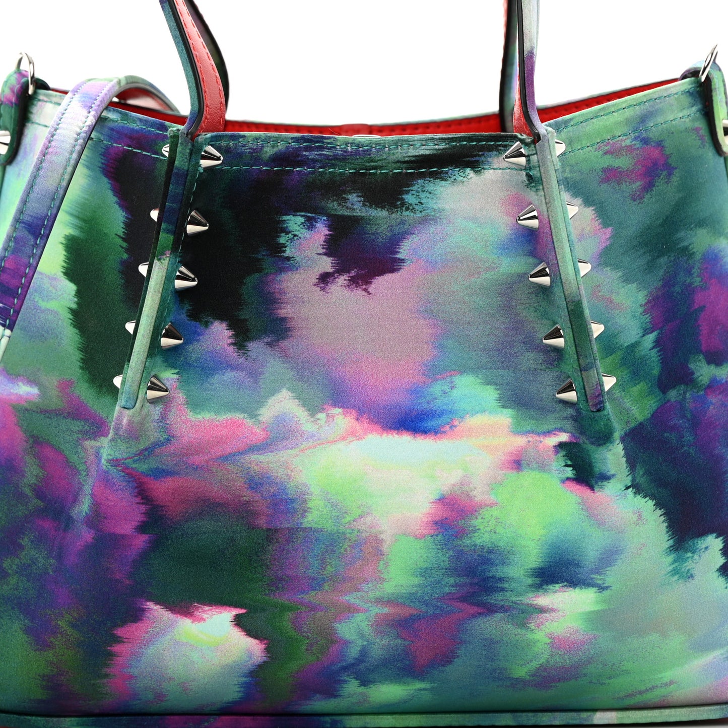 Satin Spiked Mini Cabarock Shopper Tote Multicolor