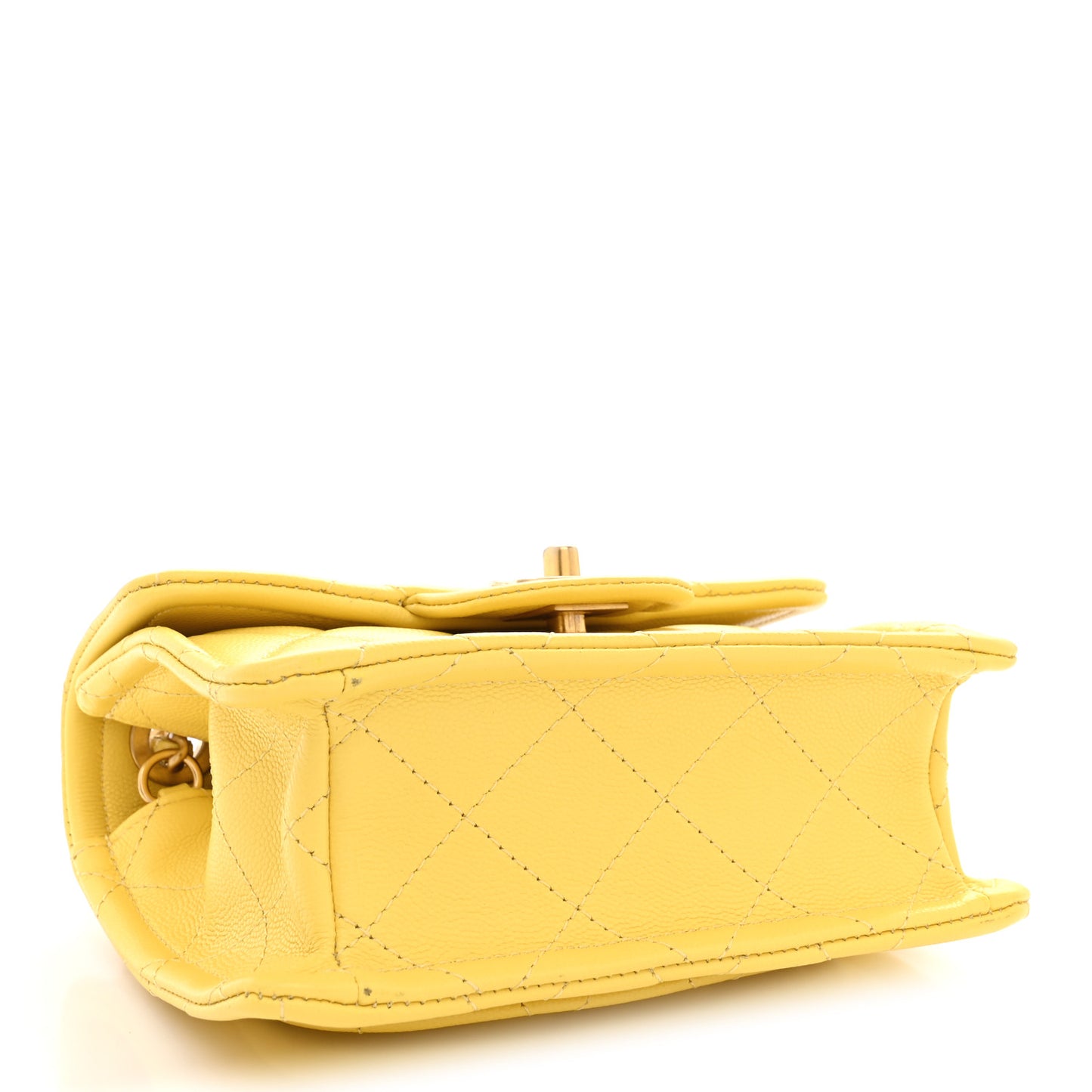 Caviar Quilted Mini Sweet Classic Flap Yellow