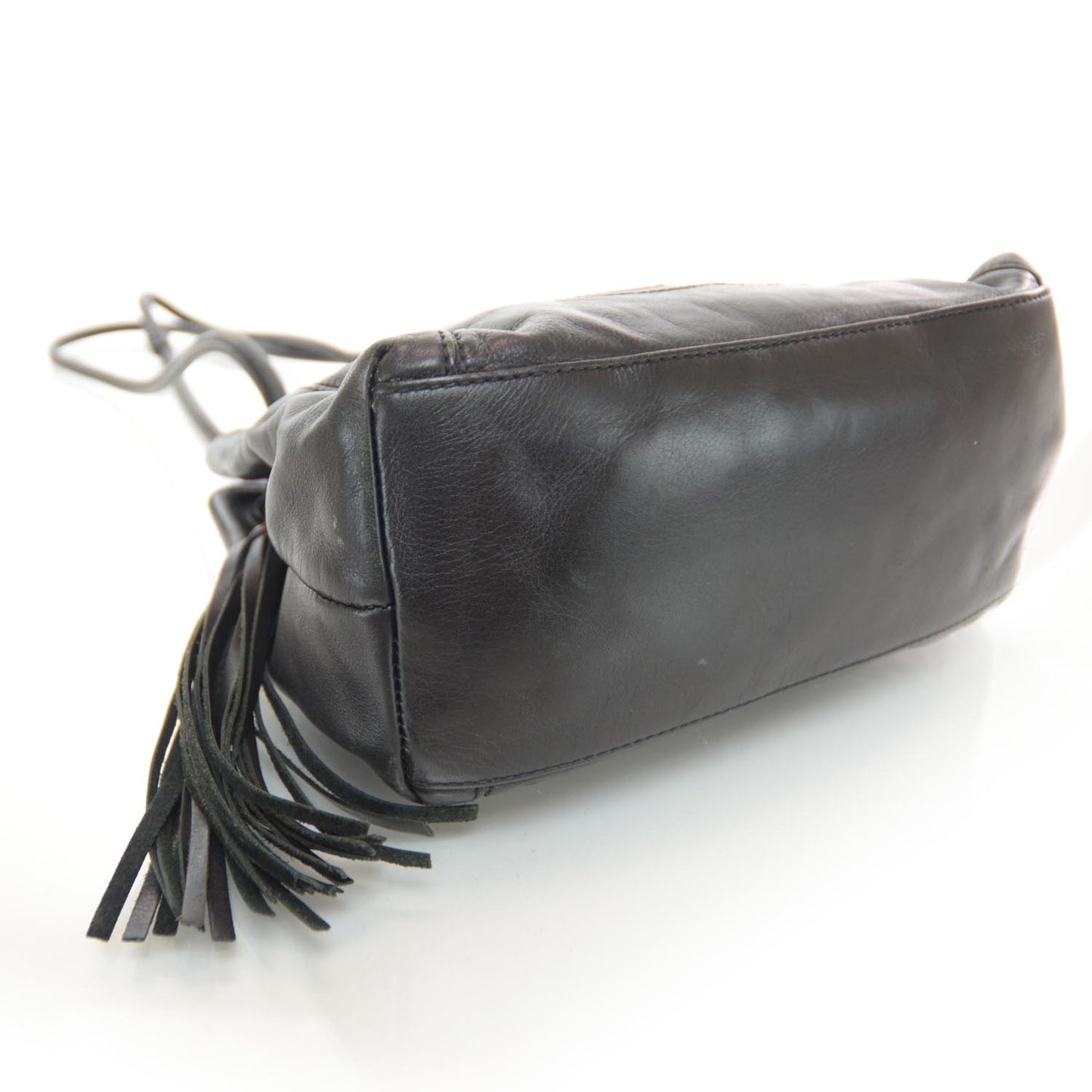 Lambskin CC Tassel Shoulder Bag Black