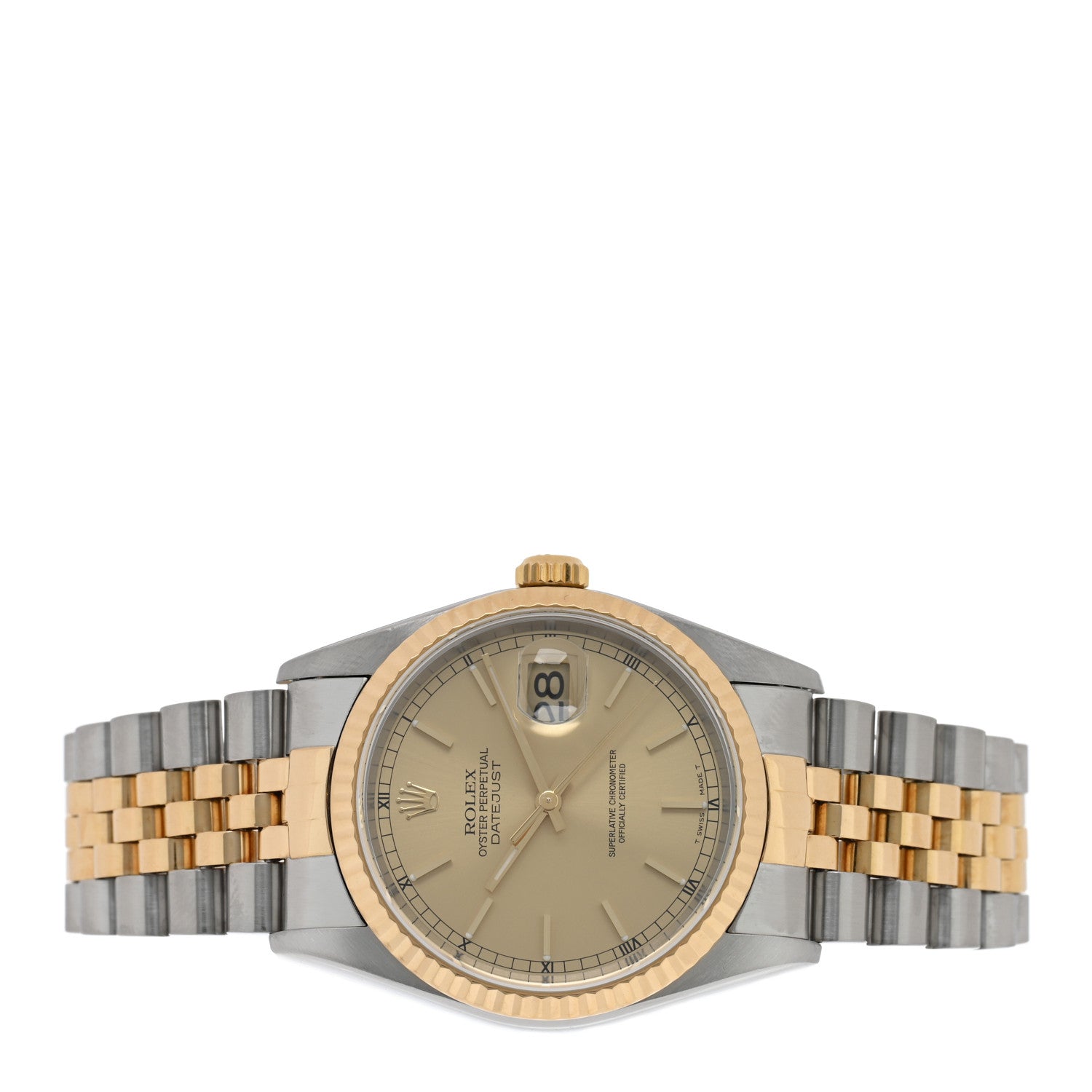 Rolex Stainless Steel 18K Yellow Gold 36mm Oyster Perpetual Datejust Watch Champagne 16233 2 of 4