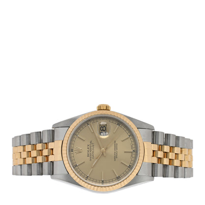 Rolex Stainless Steel 18K Yellow Gold 36mm Oyster Perpetual Datejust Watch Champagne 16233 2 of 4