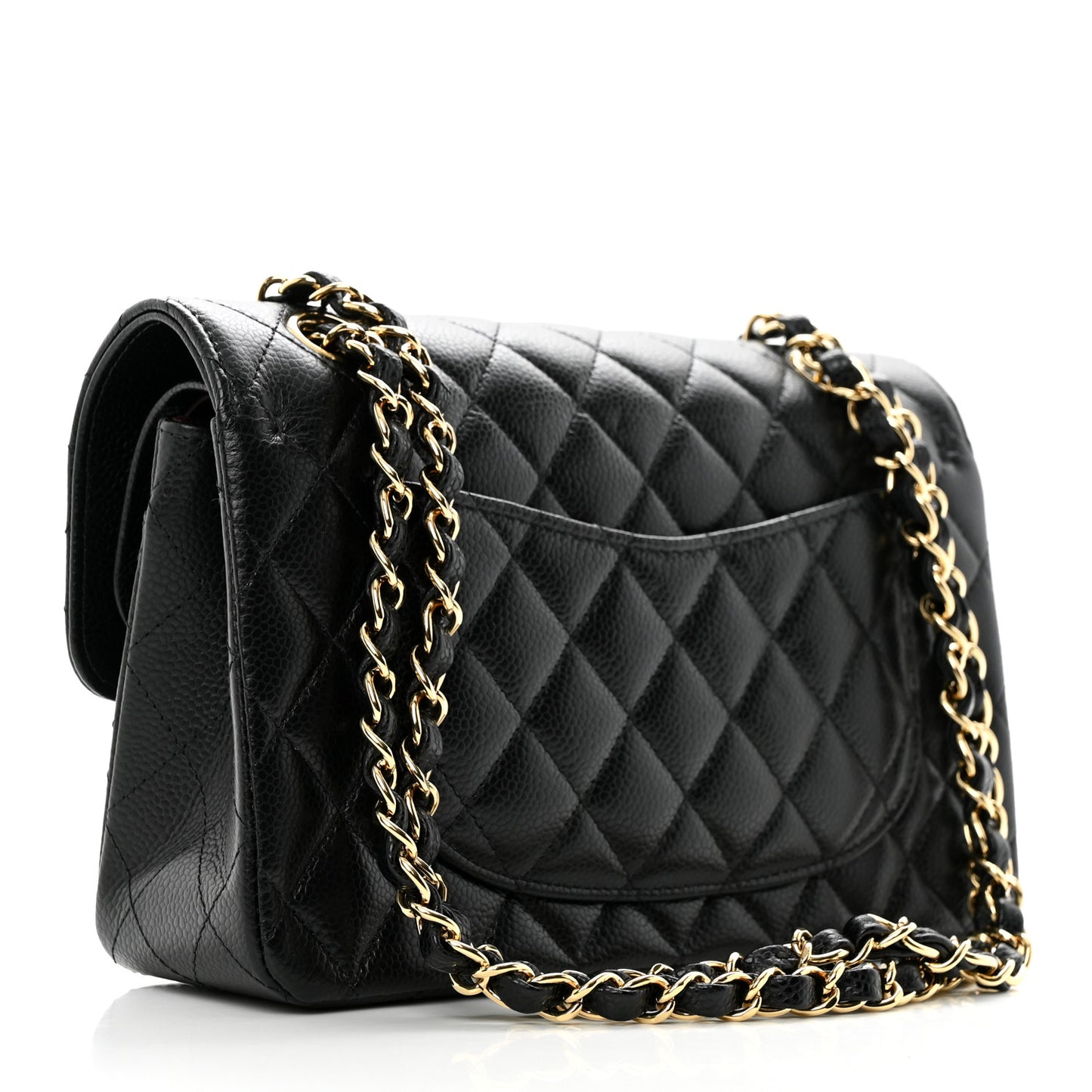 Caviar Quilted Small Double Flap Black