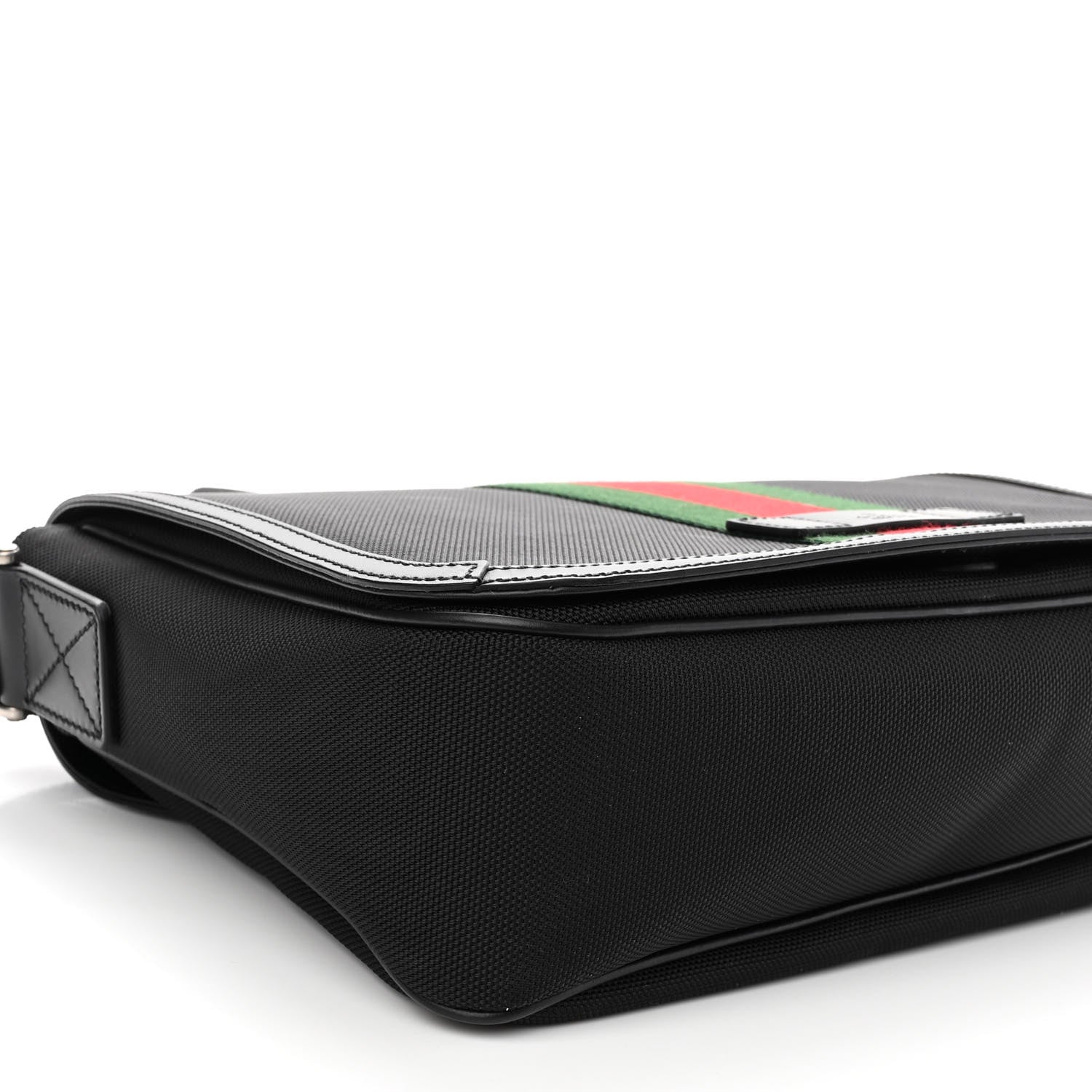 Gucci Techno Canvas Web Flap Messenger Bag Black 8 of 9