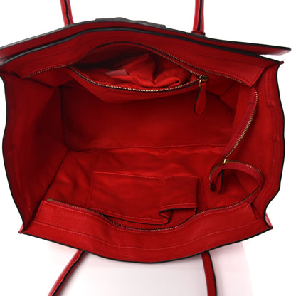 Celine Drummed Calfskin Mini Luggage Coquelicot 4 of 9