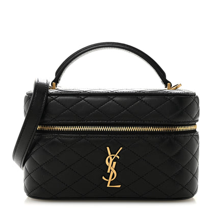 Saint Laurent Lambskin Quilted Mini Gaby Vanity Case Black 1 of 10